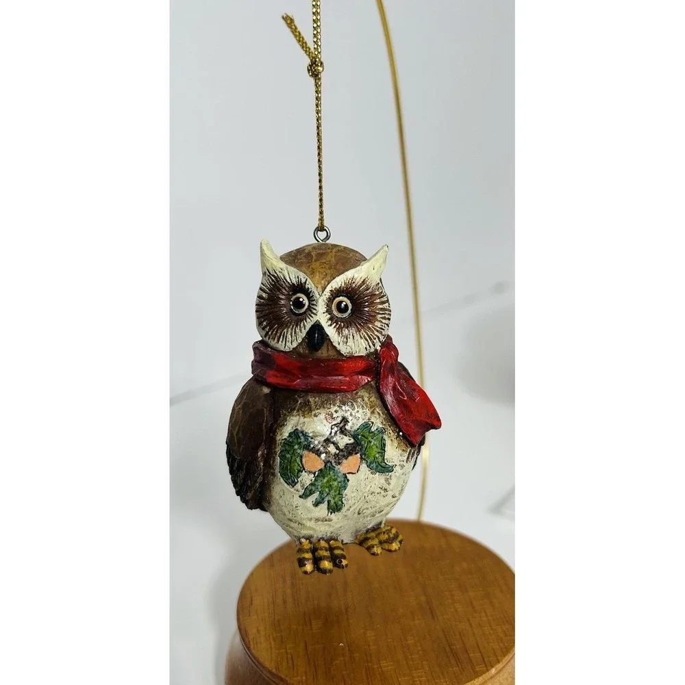 Vintage Estate Find Old World Owl Resin‎ Ornament  Christmas Farmhouse Decor